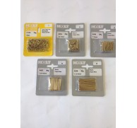 PRE-PACK BRASS PANEL PINS  12mm TO 38mm 5 LENGTHS
